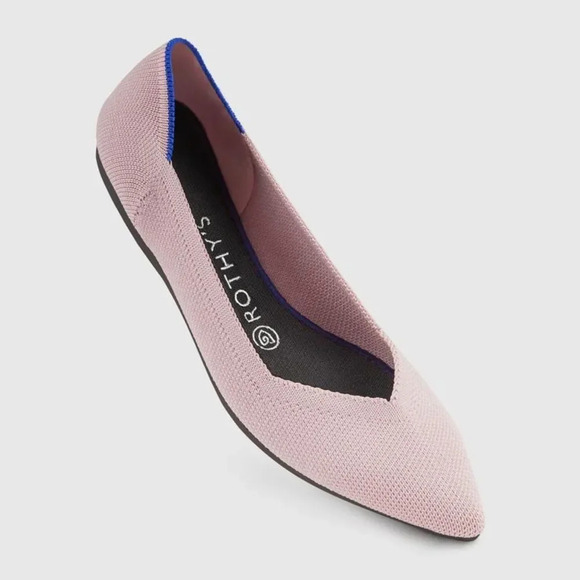 ROTHY'S Pointed Knit Flat in Petal Pink - Picture 1 of 12